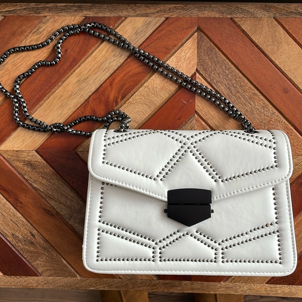 Black & white studded purse